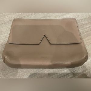 Vince Leather Signature Clutch / Crossbody Nude Bag